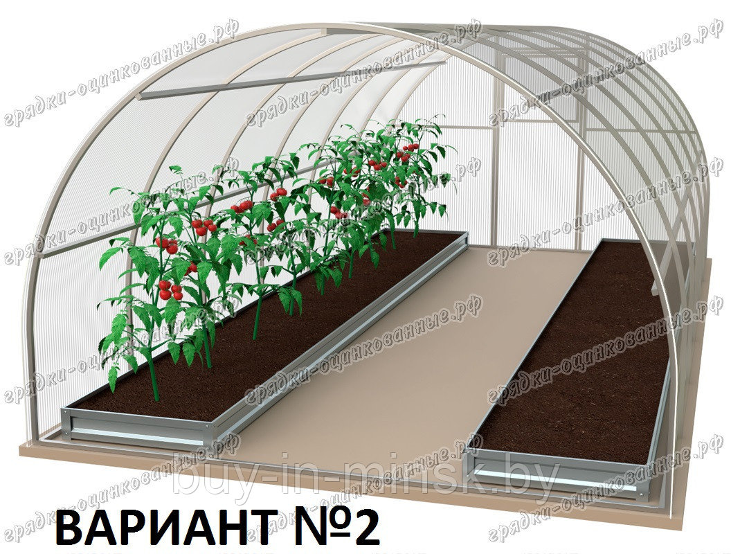 Комплект оцинкованных грядок для теплицы 6*3 метра. Вариант №2