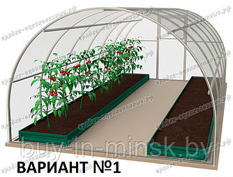 Комплект грядок для теплицы 4*3 метра. цвет (зеленый мох). Вариант №1