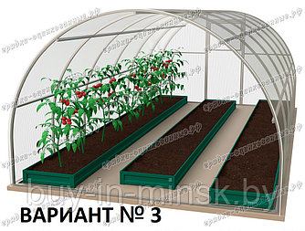 Комплект грядок для теплицы 8*3 метра. цвет (зеленый мох). Вариант №3