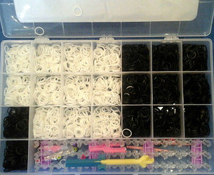 Набор резинок для плетения браслетов 4200 шт+станок+крючок+брелки+застежки