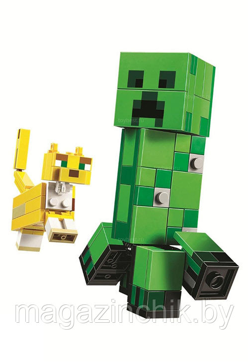 Конструктор Большие фигурки Minecraft, Крипер и Оцелот Lari 11474, аналог Лего 21156 - фото 2 - id-p131616590