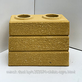 Лего кирпич облицовочный жёлтый фактурный (гиперпрессованный) из белого цемента