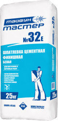 Тайфун Мастер № 32Е шпатлевка цементная белая финишная 25 кг., фото 2