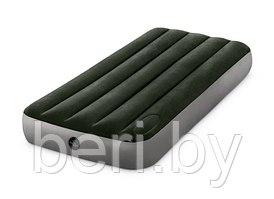 INTEX 64760 Надувной матрас Downy Airbed, встроенный механический насос, 191×76×25 см, max нагрузка 136 кг