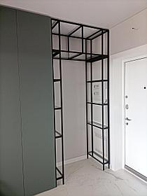 Стеллаж металлический со стеклянными полками