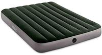 INTEX 64762 Надувной матрас полуторный Downy Airbed, встроенный ножной насос, 137x191x25 см, mаx нагрузка 170