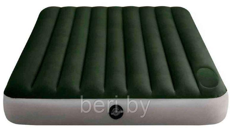 INTEX 64763 Надувной двухспальный матрас Downy Airbed, с насосом, 152x203x25 см, mаx 272 - фото 2 - id-p131642540