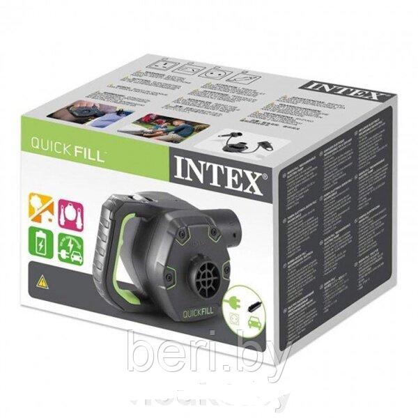 INTEX 66642 Насос электрический, универсальный Quick-Fill, 12В/220В, с аккумулятором, 3 насадки в комплекте - фото 4 - id-p131647016