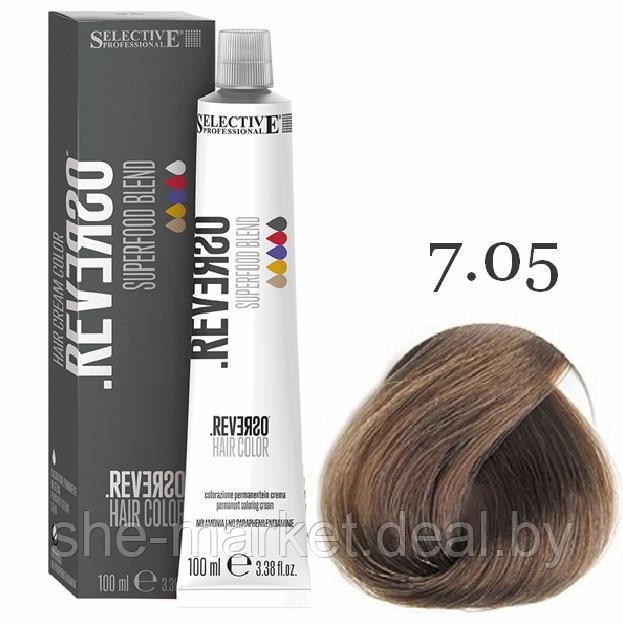 Крем-краска для волос без аммиака Reverso Hair 7.05 Блондин "Фундук", 100мл. (Selective Professional) - фото 1 - id-p131647874