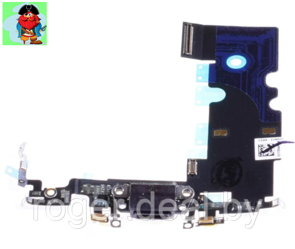 Шлейф разъема зарядки для Apple iPhone 8 (Charge Conn), цвет: черный - фото 1 - id-p131705689