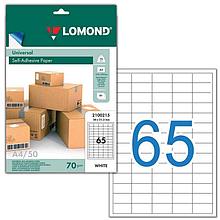Бумага самоклеящаяся А4 50л. Lomond 65 фр.(38*21,2), 70г/м2