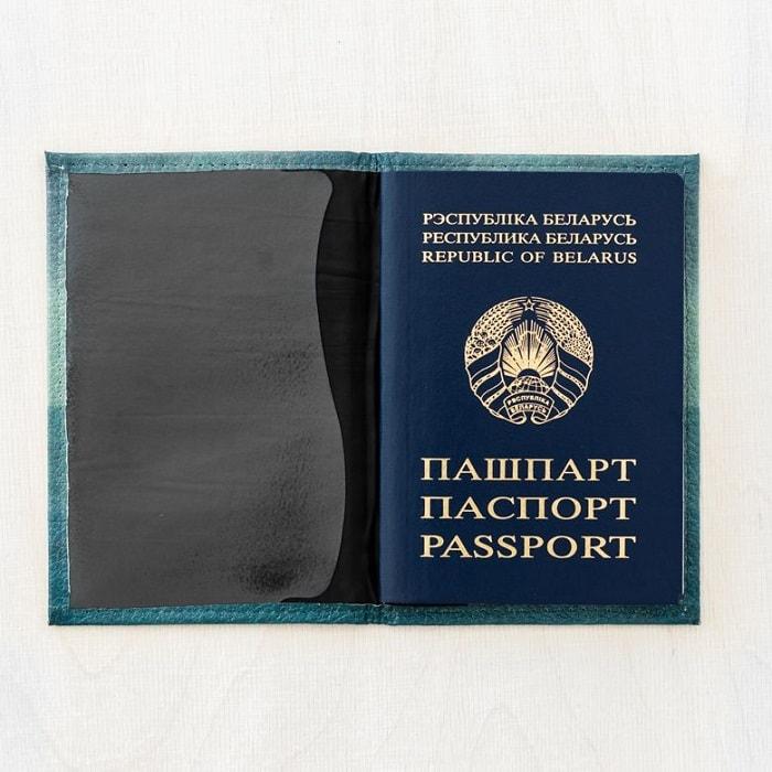 Кожаная обложка на паспорт «Котик со спасательным кругом» - фото 2 - id-p131707598