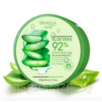 Увлажняющий гель с алое для лица и тела Bioaqua Aloe Vera Soothing Gel 92%, 220 г. (арт.9-6748)