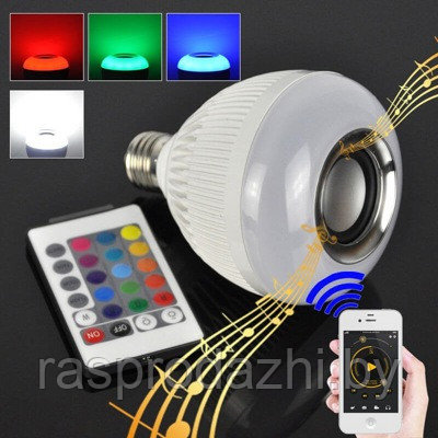 Светодиодная лампочка динамик Bluetooth Full Color Lamp (арт. 9-6217) - фото 1 - id-p61356938