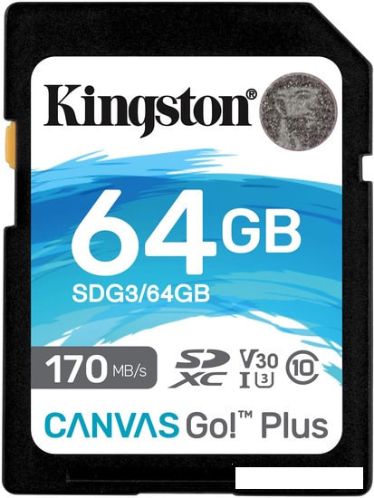 Карта памяти Kingston Canvas Go! Plus SDXC 64GB - фото 1 - id-p130663095