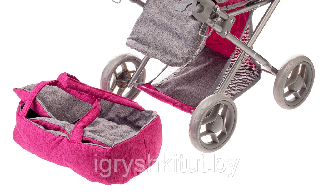 Детская коляска-трансформер для кукол MELOGO, розовый+серый, арт.9346-8 - фото 2 - id-p131731076