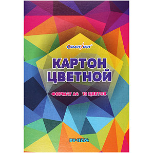 Картон цветной 10л. 10цветов Darvish, ассорти плотность 200г/м2 РБ, DV-11224