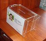 Ящик для пожертвований 215х150х150 с карманом и наклейкой ( урна для анкет), фото 2
