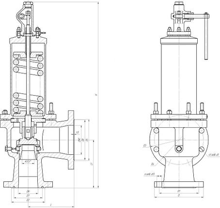 Клапан предохранительный 17с25нж Ду25 Ру40, фото 2