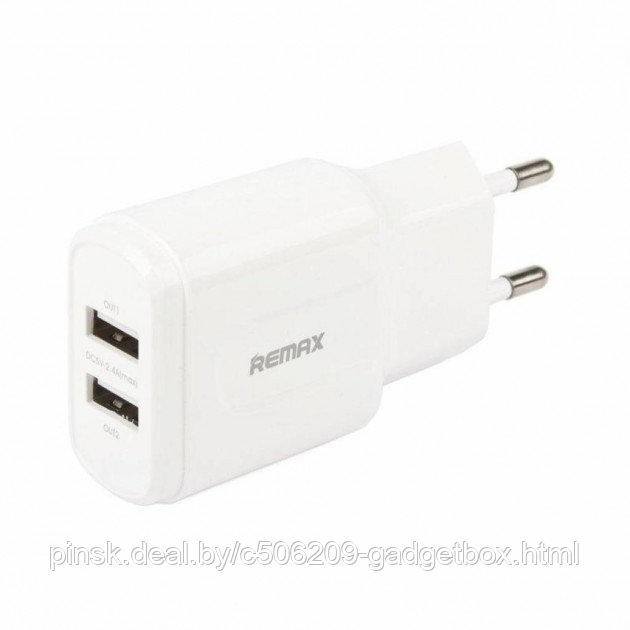 Сетевое зарядное устройство+кабель Lightning Remax RP-U22 2хUSB - фото 1 - id-p131678697