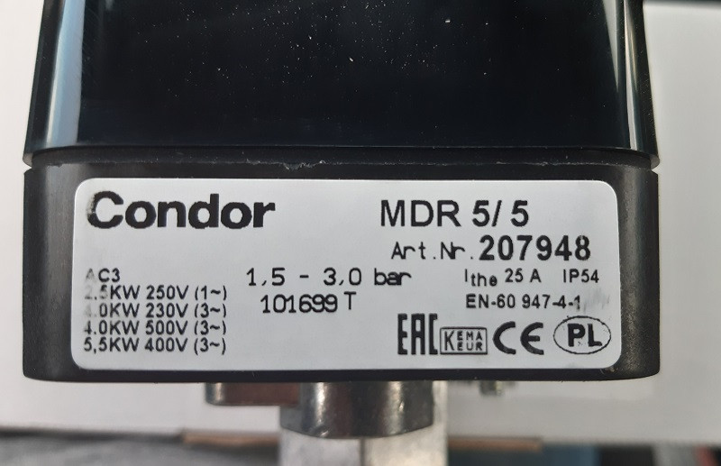 Реле давления Condor MDR 5/5 - фото 2 - id-p73607634