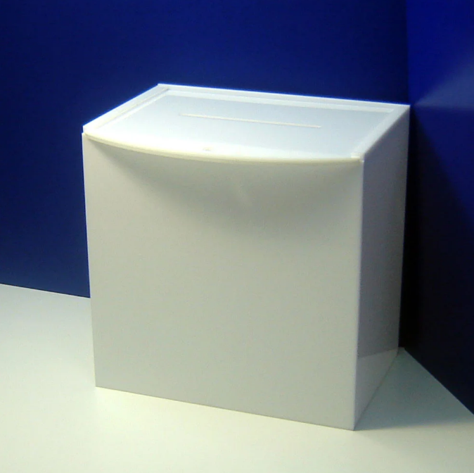 Ящик для анкет 300х200х300, оргстекло 3мм молочное - фото 2 - id-p131759602