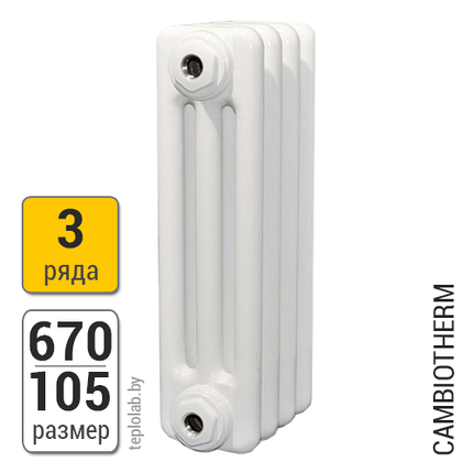 Радиатор трубчатый Arbonia Cambiotherm 3067 3-670 (межосевое - 600 мм), фото 2