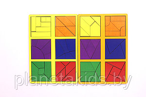 Игрушка деревянная развивающая Логическая игра Сложи Квадрат. Уровень сложности 3, арт.DG-Н003-ANT