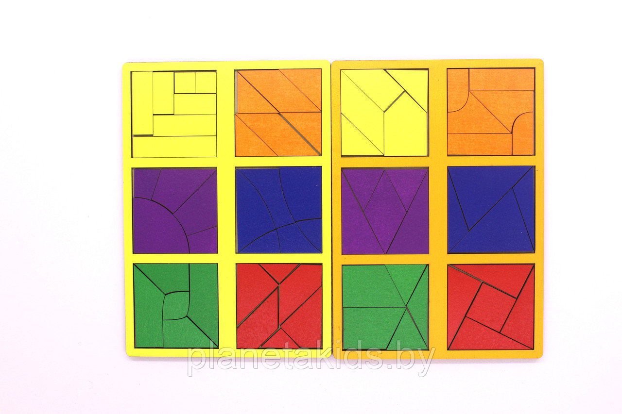 Игрушка деревянная развивающая Логическая игра Сложи Квадрат. Уровень сложности 3, арт.DG-Н003-ANT - фото 1 - id-p131766481