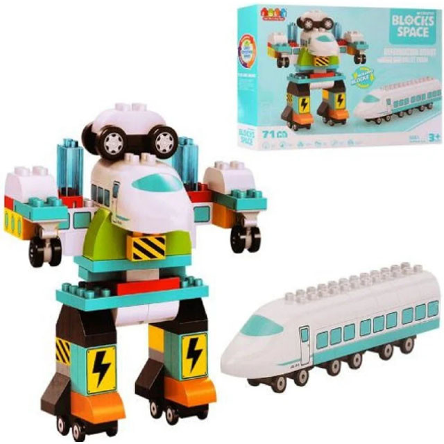 Конструктор JDLT Blocks Space 5351 Трансформер робот-поезд-самолет (аналог Lego Duplo) 71 деталь - фото 1 - id-p131771573