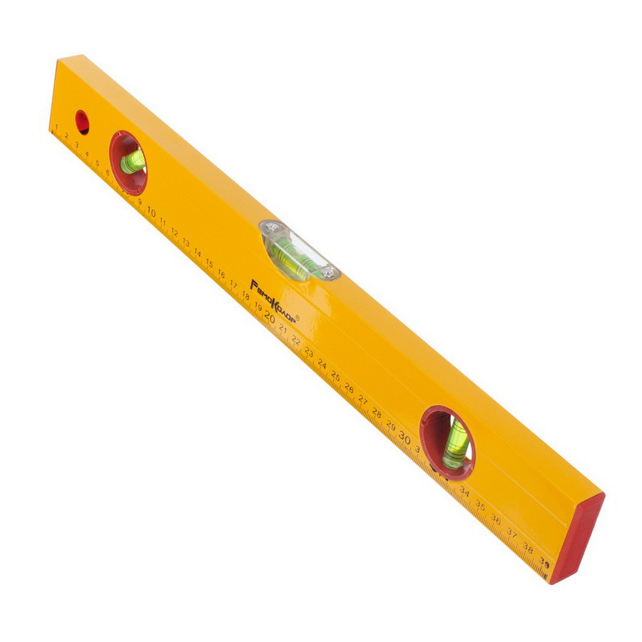 Уровень REMOCOLOR Yellow 2000 мм, алюминиевый коробчатый корпус, 3 акриловых глазка, линейка - REMOCOLOR