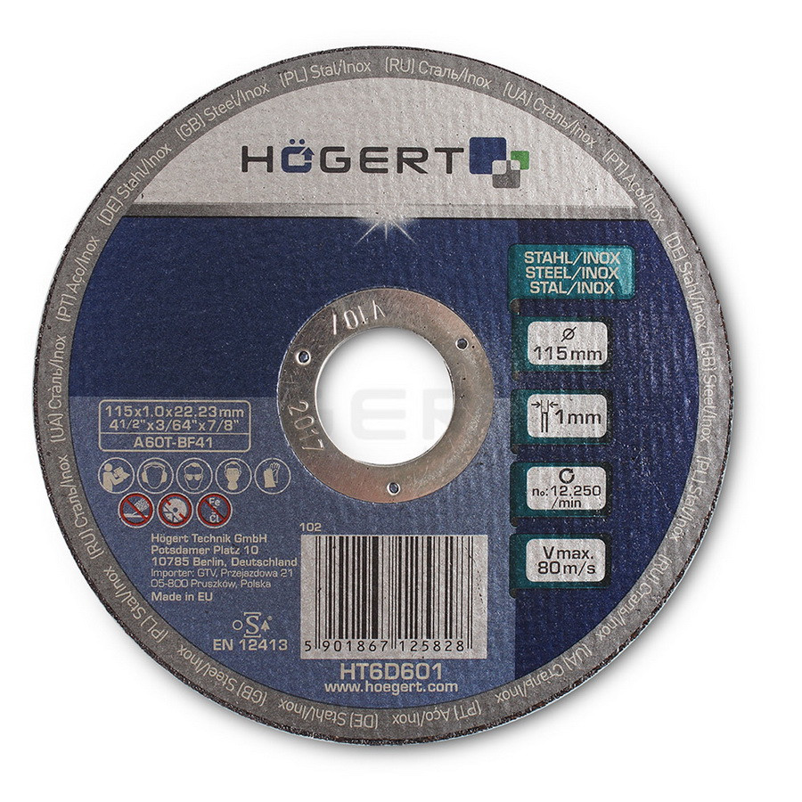 Диск отрезной по металлу 230 х 1,9 х 22,23 мм - hoegert (ht6d604)