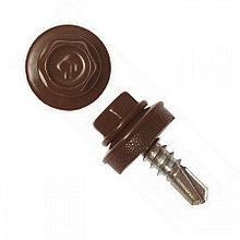 Саморез кровельный 5,5х25 RAL8017 коричневый шоколад, PT3, металл/металл (упак/175шт) (M10519)
