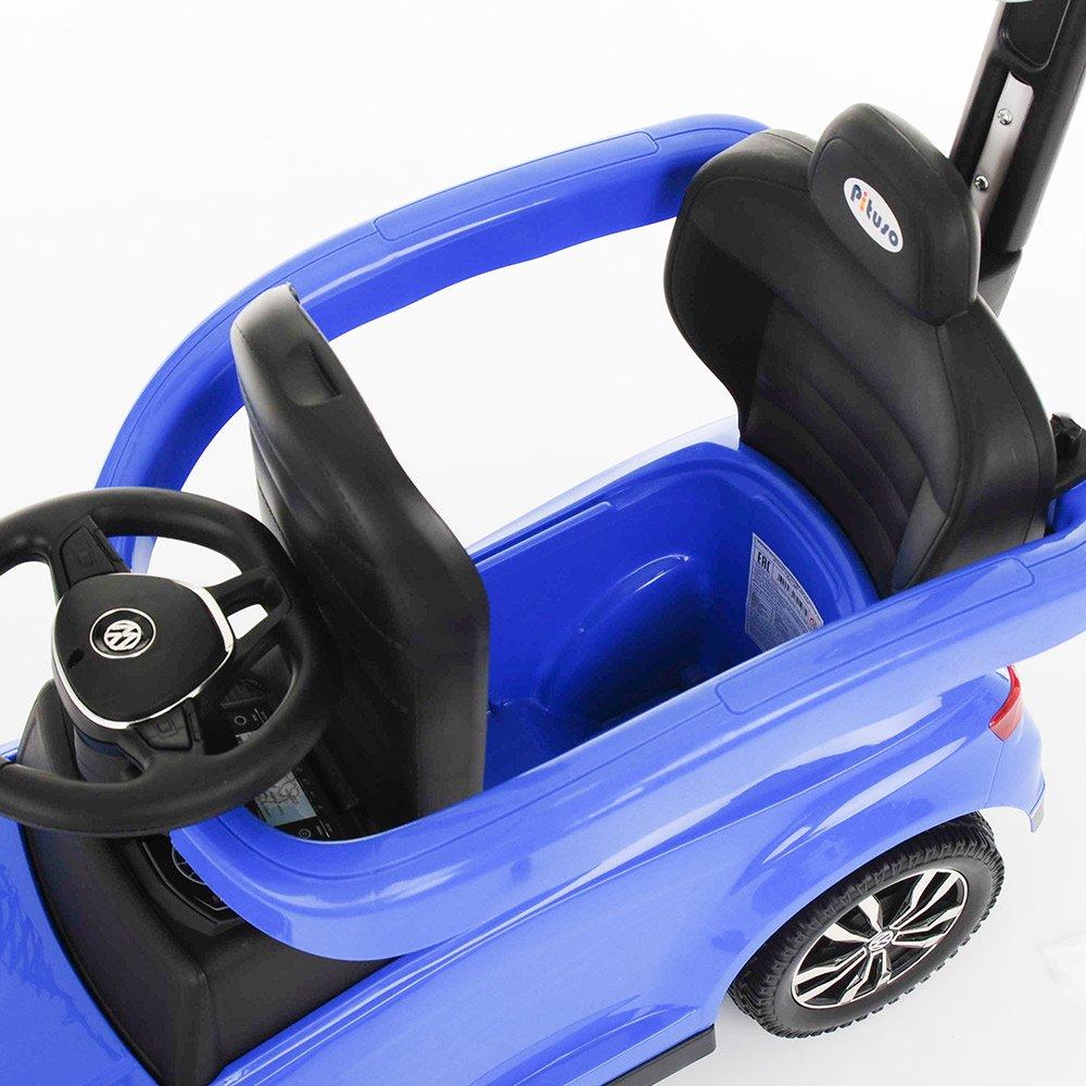 Машинка каталка детская с ручкой Pituso Volkswagen (артикул 651) Blue/Синий - фото 8 - id-p131779263