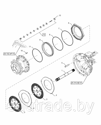 Тормозной поршень Cararro 380400 / Volvo 11716583 / CAT 2887229 / Komatsu CA0148632 / CNH 87708436