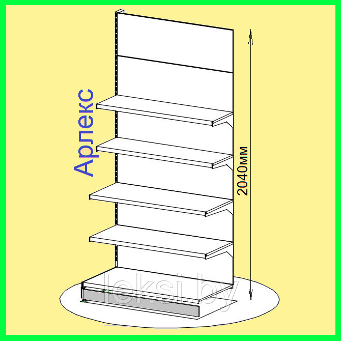 Стеллаж пристенный 2040х1000х580 п5 - фото 1 - id-p98751126