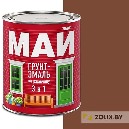 Грунт-эмаль МАЙ на ржавчину 3в1 красная 0,8кг