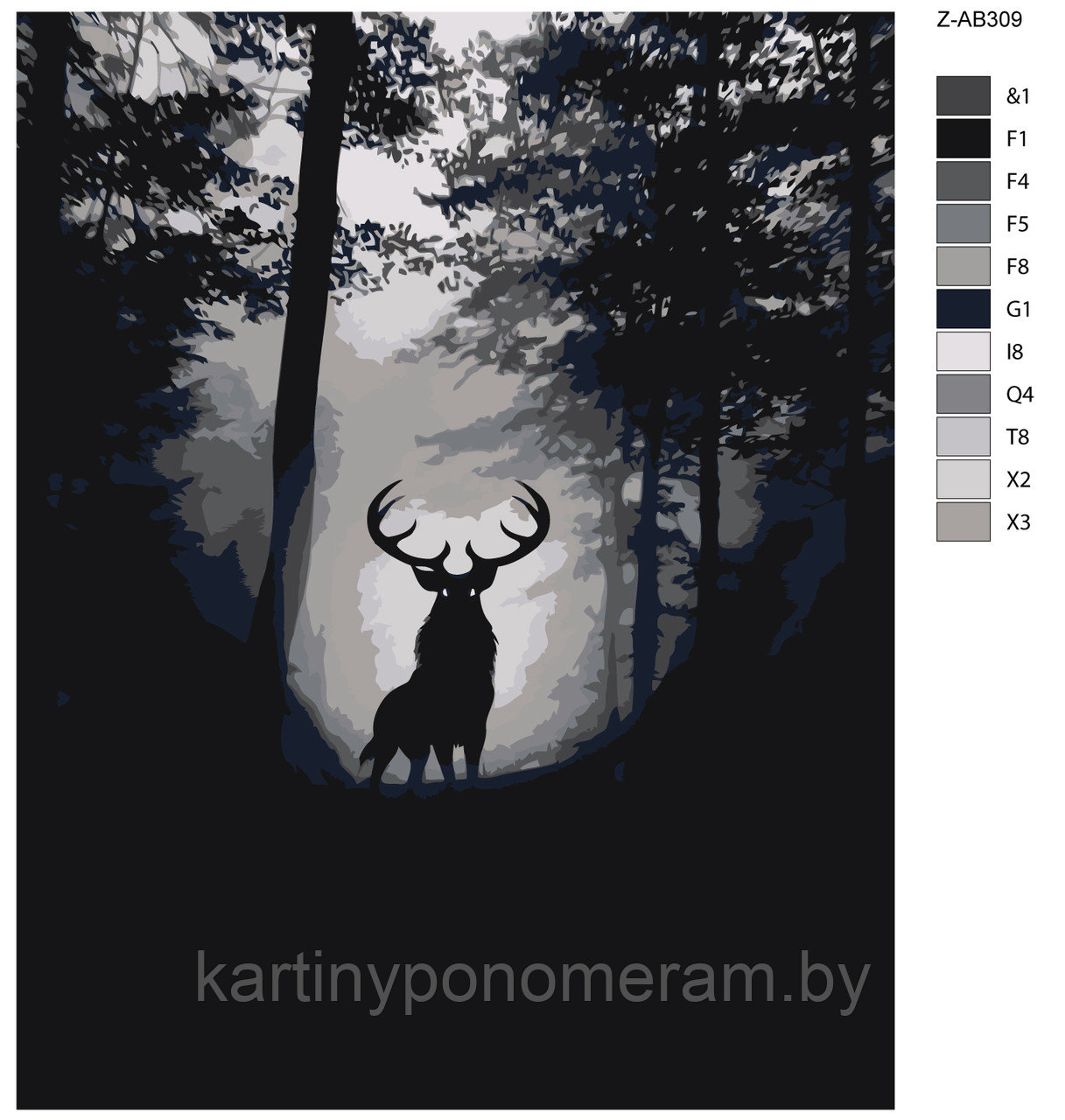Картина по номерам, 40 x 50, Z-AB309
