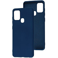 Силиконовый чехол Silicone Case синий для Samsung Galaxy M21