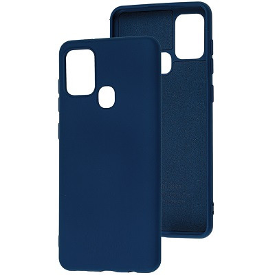 Силиконовый чехол Silicone Case синий для Samsung Galaxy M21 - фото 1 - id-p131828291