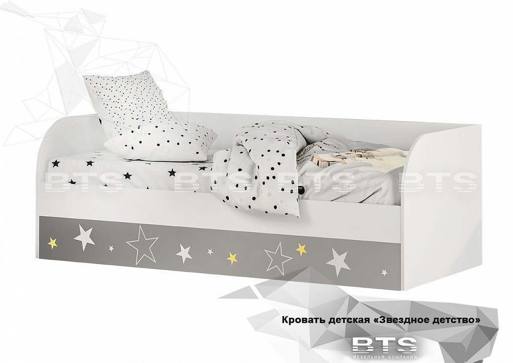 Кровать Трио с подъемным механизмом КРП-01 - Белый / Звездное детство - фото 1 - id-p131828778