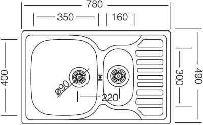 Мойка Kromevye EC 174D 0.6 - фото 2 - id-p131837902