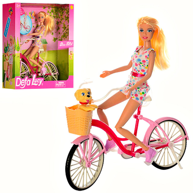 Кукла Defa Lucy на велосипеде с собачкой 8276 - фото 1 - id-p131839020