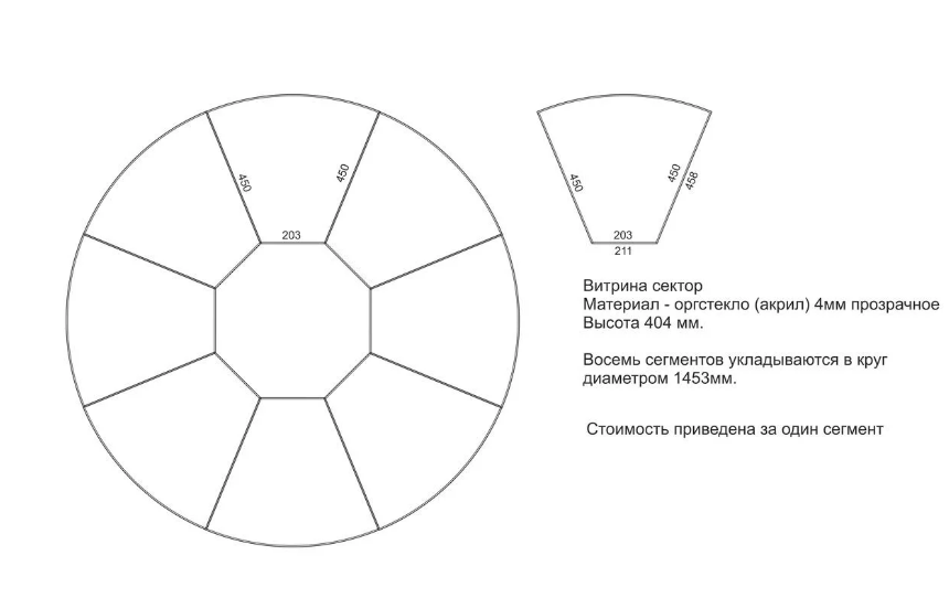 Витрина-сегмент Н=400 - фото 4 - id-p131874816