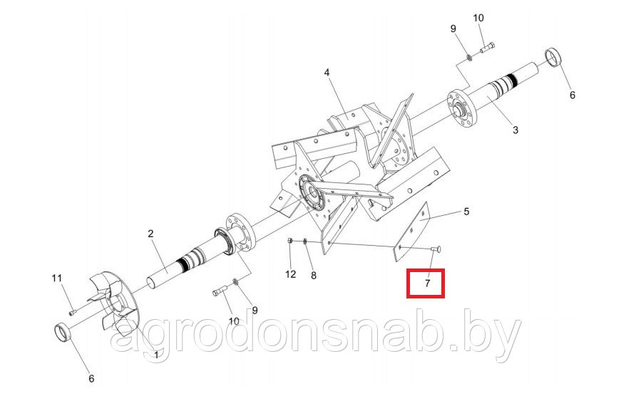 Болт крепления лопасти ускорителя выброса Гомсельмаш КВС-1-0142632 (КВС-1-0142631)