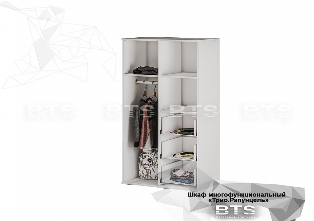 Многофункциональный шкаф Трио ШК-10 Белый / Король спорта - фото 2 - id-p131893437