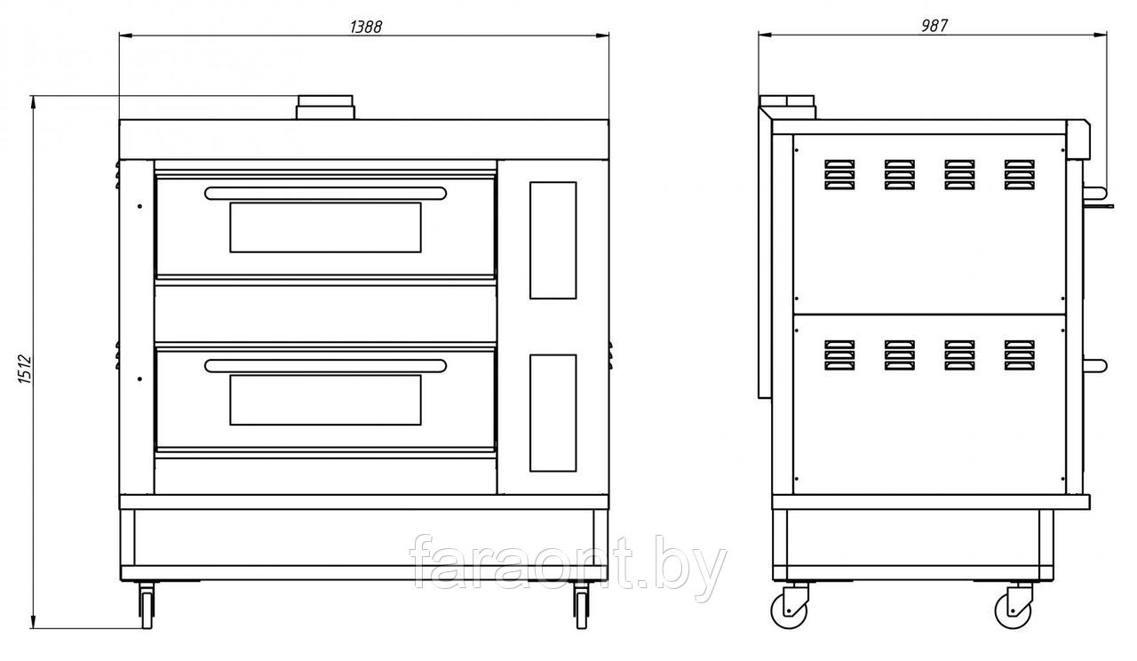 Подовый пекарский газовый шкаф ШЖГ/2 (4 противня) GRILL MASTER (Гриль мастер) - фото 2 - id-p131907407