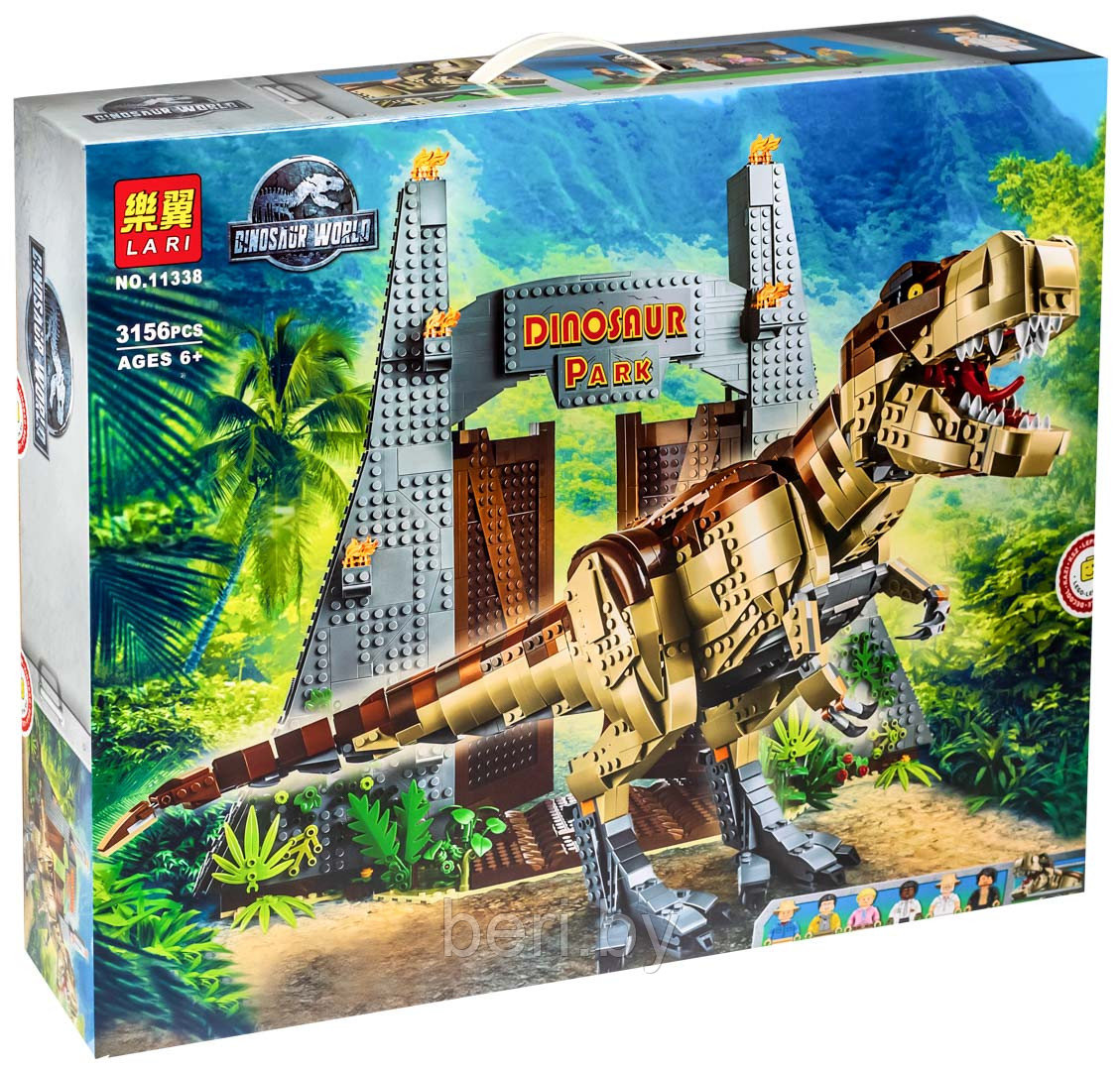 11338 Конструктор Lari Парк Юрского периода: ярость Ти-Рекса, аналог LEGO Juniors Jurassic World 75936