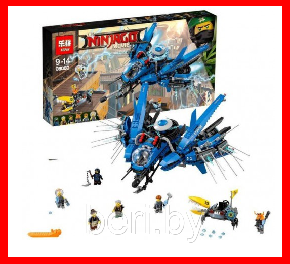 06050 Конструктор Lepin Ninja "Самолет-молния Джея" 937 деталей (аналог Lego Ninjago 70614)
