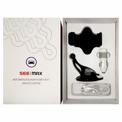 Автомобильный набор аксессуаров (держатель и  USB / micro USB зарядка) SeeMax Kit 1
